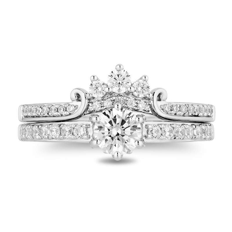 Enchanted Disney Majestic Princess 0.95 CT. T.W. Diamond Bridal Set in 14K White Gold|Peoples Jewellers