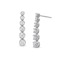 2.00 CT. T.W. Journey Certified Diamond Drop Earrings in 18K White Gold (I/SI2)