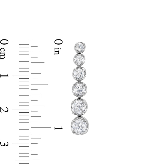 2.00 CT. T.W. Journey Certified Diamond Drop Earrings in 18K White Gold (I/SI2)