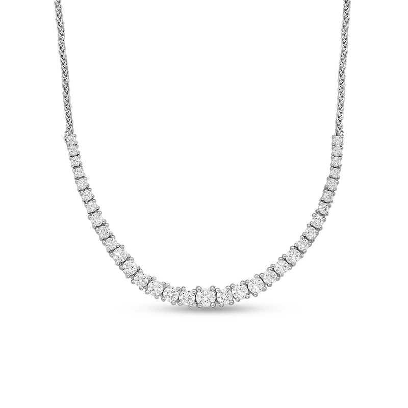 2.00 CT. T.W. Certified Diamond Bolo Necklace in 18K White Gold (I/SI2)|Peoples Jewellers