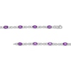 Thumbnail Image 3 of Oval Amethyst and White Lab-Created Sapphire Alternating Infinity Line Bracelet in Sterling Silver - 7.25&quot;