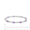 Oval Amethyst and White Lab-Created Sapphire Alternating Infinity Line Bracelet in Sterling Silver - 7.25"