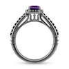 Thumbnail Image 2 of Enchanted Disney Villains Ursula Amethyst and 0.37 CT. T.W. Black Diamond Frame Engagement Ring in 14K White Gold