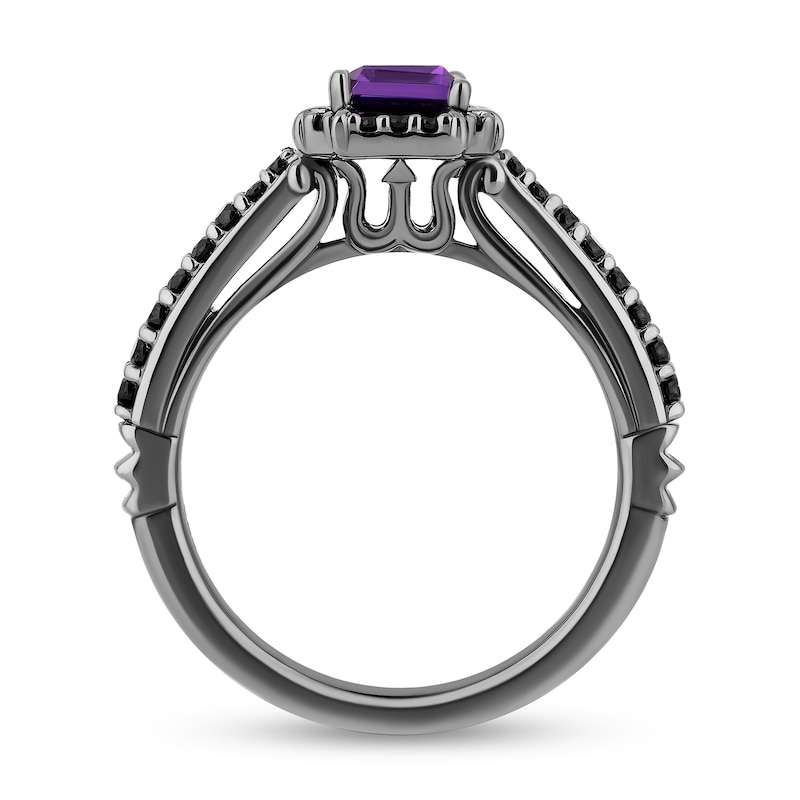 Enchanted Disney Villains Ursula Amethyst and 0.37 CT. T.W. Black Diamond Frame Engagement Ring in 14K White Gold|Peoples Jewellers