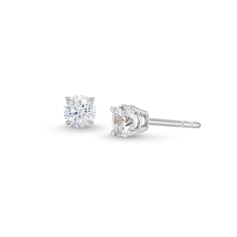 CT. T.W. Certified Lab-Created Diamond Solitaire Stud Earrings in 10K White Gold (F/SI2)|Peoples Jewellers