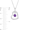 Thumbnail Image 2 of Amethyst and White Lab-Created Sapphire Tilted Heart Pendant in Sterling Silver
