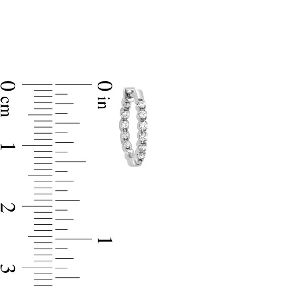 0.19 CT. T.W. Diamond Bubble Inside-Out Hoop Earrings in Sterling Silver