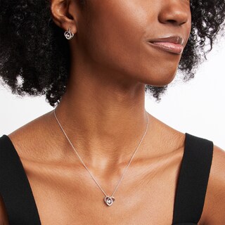 Unstoppable Love™ 0.10 CT. T.W. Diamond Heart Pendant and Drop Earrings Set in Sterling Silver