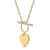 Thumbnail Image 1 of 0.08 CT. T.W. Diamond Heart and Bar Necklace in 10K Gold