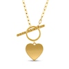 Thumbnail Image 2 of 0.08 CT. T.W. Diamond Heart and Bar Necklace in 10K Gold