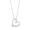 Thumbnail Image 1 of 0.25 CT. T.W. Diamond Double Row Tilted Heart Pendant in 10K White Gold