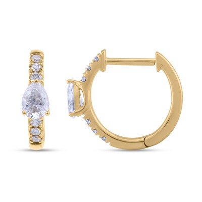 0.45 CT. T.W. Pear-Shaped Diamond Huggie Hoop Earrings in 10K Gold