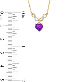 Amethyst and 0.06 CT. T.W. Diamond Infinity Heart Necklace and Earrings Set in 10K Gold