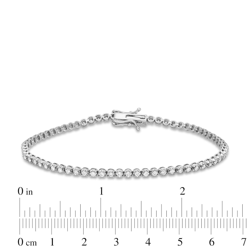 1.00 CT. T.W. Certified Lab-Created Diamond Tennis Bracelet in 10K White Gold (I/SI2)|Peoples Jewellers