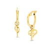 Thumbnail Image 0 of Heart and Cross Drop Earrings in Hollow 10K Gold