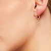 Thumbnail Image 1 of Heart and Cross Drop Earrings in Hollow 10K Gold