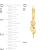 Thumbnail Image 2 of Heart and Cross Drop Earrings in Hollow 10K Gold