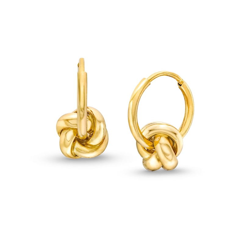 Love Knot Hoop Earrings in Hollow 10K Gold