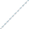 Thumbnail Image 1 of Pear-Shaped Aquamarine Alternating Line Bracelet in 10K White Gold - 7.5&quot;