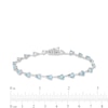 Thumbnail Image 4 of Pear-Shaped Aquamarine Alternating Line Bracelet in 10K White Gold - 7.5&quot;