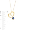 5.0mm Blue Sapphire Solitaire Tilted Heart Pendant in 10K Gold