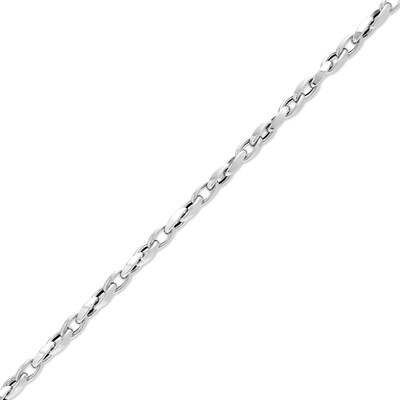 Italian Gold Twist Link Bracelet in Hollow 18K White Gold - 7.25"