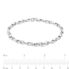 Italian Gold Twist Link Bracelet in Hollow 18K White Gold - 7.25"