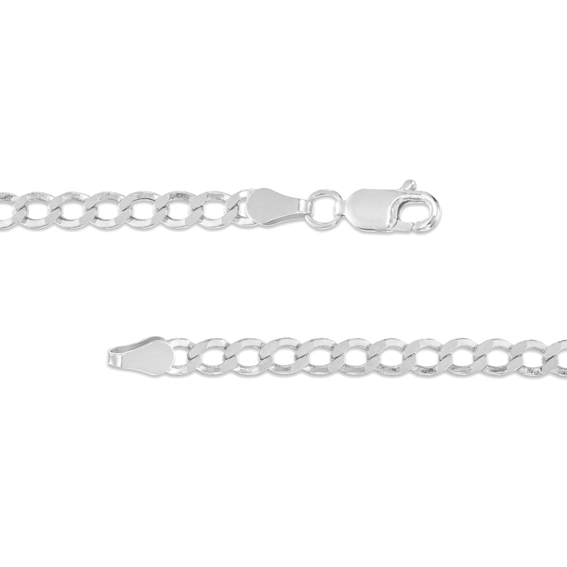 3.5mm Curb Chain Necklace in Hollow 10K White Gold - 20"