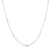 Thumbnail Image 0 of Diamond-Cut Brilliance Beads Alternating Necklace in Hollow 18K White Gold - 16"