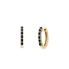 0.30 CT. T.W. Black Diamond Channel-Set Huggie Hoop Earrings in 10K Gold