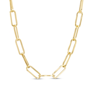 5.5mm Paper Clip Chain Necklace in Hollow 10K Gold - 20"