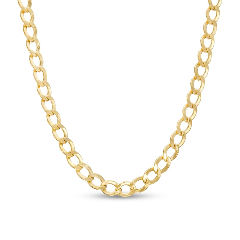 Main Image 1 of 3.5mm Curb Chain Necklace in Hollow 10K Gold - 20&quot;