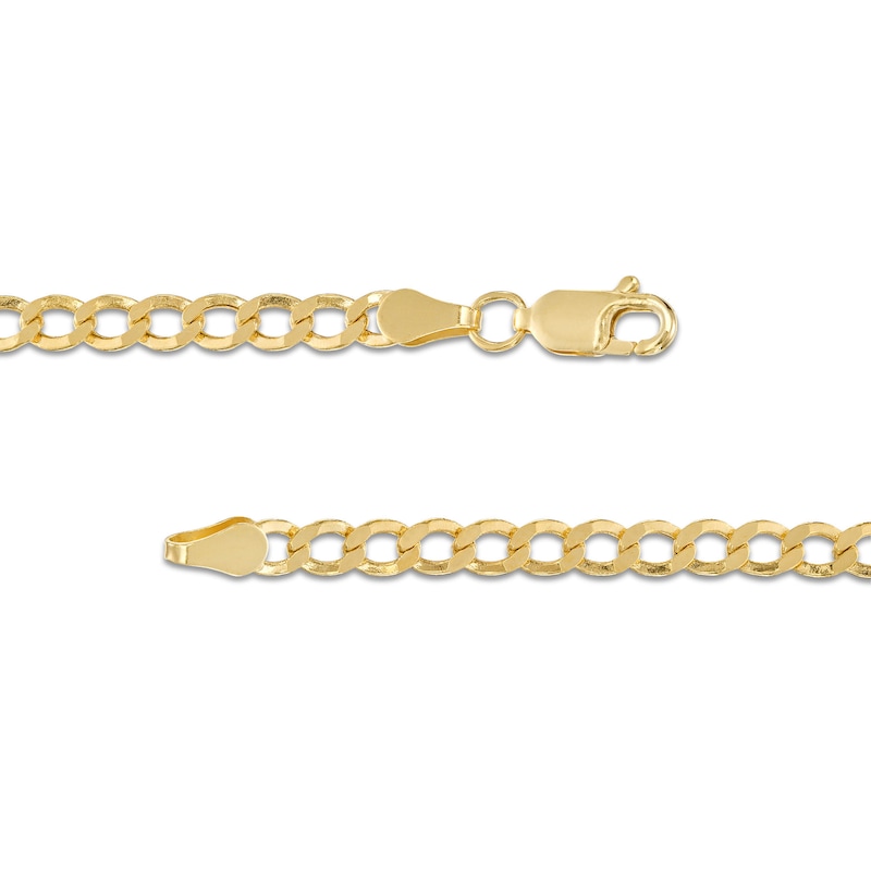 Main Image 2 of 3.5mm Curb Chain Necklace in Hollow 10K Gold - 20&quot;