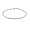 Diamond-Cut Brilliance Beads Alternating Bracelet in Hollow 18K White Gold - 7"