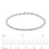 Diamond-Cut Brilliance Beads Alternating Bracelet in Hollow 18K White Gold - 7"