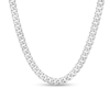 Thumbnail Image 1 of 5.25mm Cuban Curb Chain Necklace in Hollow 10K White Gold - 22&quot;