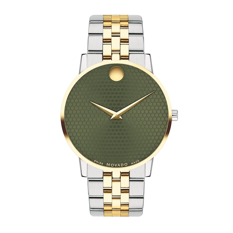 Men's Movado Museum® Classic Two-Tone PVD Watch with Green Dial (Model: 607849)|Peoples Jewellers