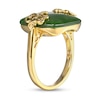 Thumbnail Image 2 of 15.0mm Cushion Jade Lucky Knot Ring in 18K Gold - Size 7