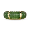 Thumbnail Image 2 of Jade Ribbed Three Stone Ring in 14K Gold - Size 7