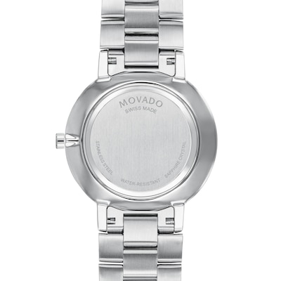 Men's Movado Faceto 0.04 CT. T.W. Diamond Watch with Black Dial (Model: 0607865)