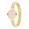 Thumbnail Image 1 of Ladies' Movado Moda Gold-Tone PVD Ceramic Bangle Watch with Taupe Dial (Model: 0607867)