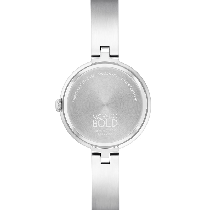 Ladies' Movado Bold® Crystal Accent Bangle Watch with Pink Mother-of Pearl Dial (Model: 3601178)|Peoples Jewellers
