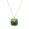 Thumbnail Image 0 of 18.0mm Cushion Jade Lucky Knot Pendant in 18K Gold