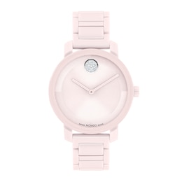 Ladies' Movado Bold® Evolution Pink Ceramic Watch with Crystal Accents (Model: 3601234)