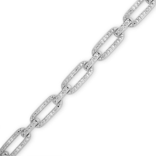 0.20 CT. T.W. Diamond Paper Clip Chain Bracelet in Sterling Silver