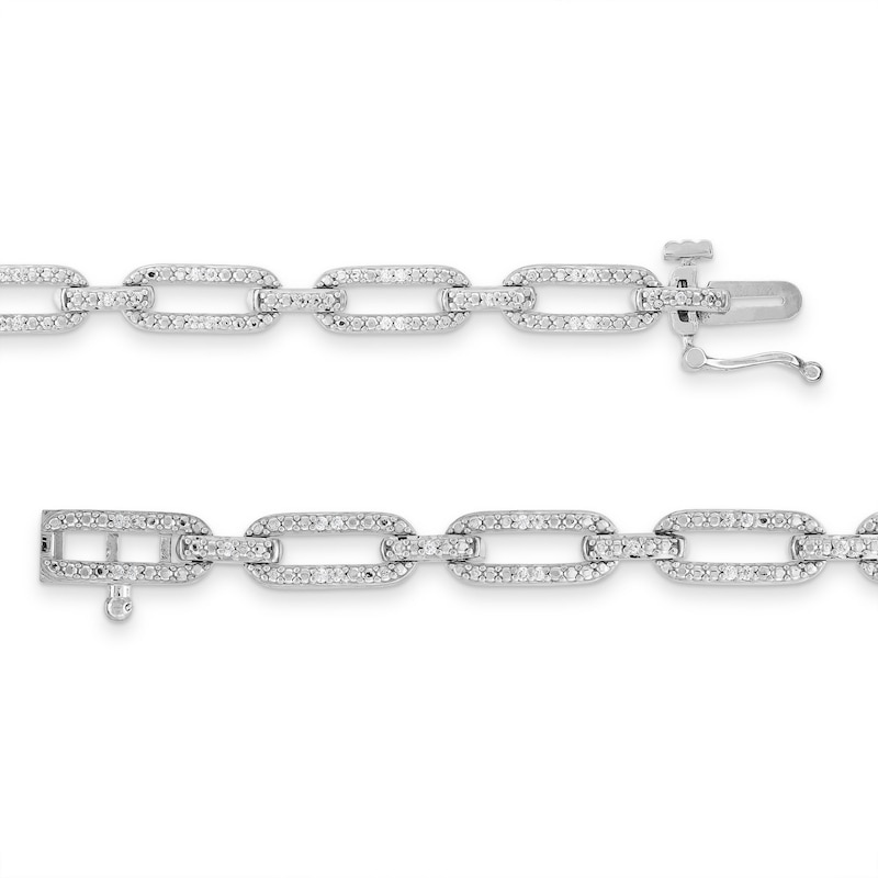 0.20 CT. T.W. Diamond Paper Clip Chain Bracelet in Sterling Silver|Peoples Jewellers