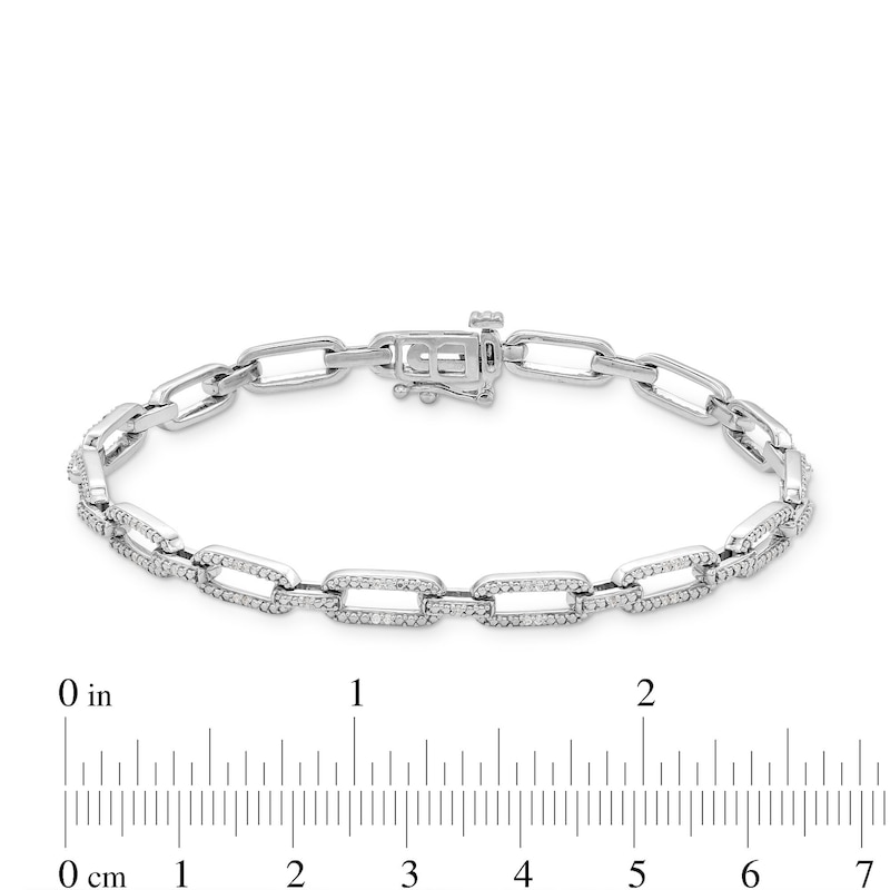 0.20 CT. T.W. Diamond Paper Clip Chain Bracelet in Sterling Silver|Peoples Jewellers