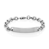 ID Plate Link Chain Bracelet in Stainless Steel - 8.25"