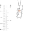 Thumbnail Image 2 of Enchanted Disney Cinderella 0.085 CT. T.W. Diamond Fairy Godmother Pendant in Sterling Silver and 10K Rose Gold - 19”