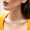 Thumbnail Image 1 of Diamond-Cut and Red Enamel Bead Necklace in Hollow 18K Gold - 16"